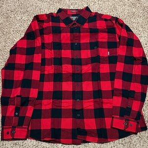 Eddie Bauer Red and Black Checkered Men's Shirt
